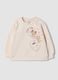 Beige pure cotton printed crew-neck sweatshirt_0