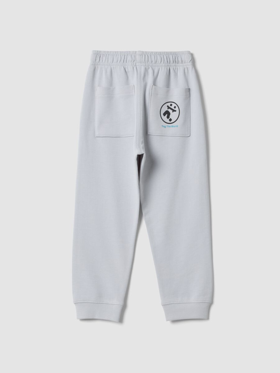 Kids&rsquo; grey pure cotton oversized jogger trousers_1