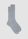 Long grey socks in stretch cotton and linen blend_0