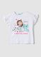 Girls' white stretch cotton T-shirt with print_0
