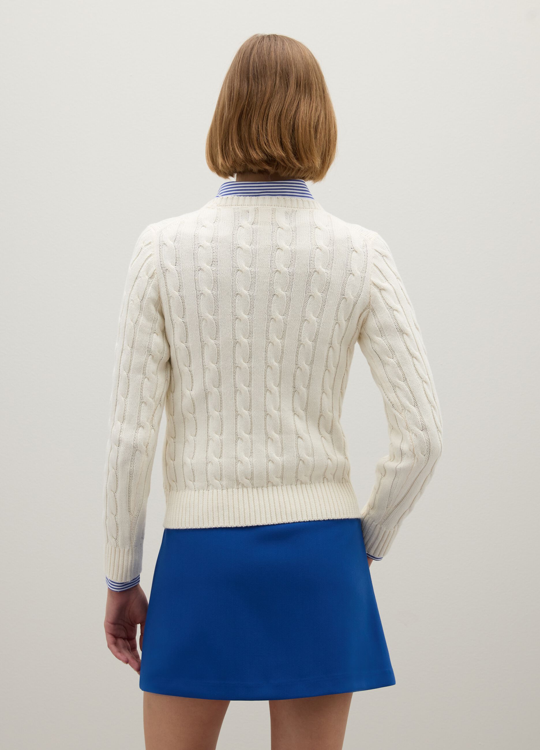 Beige pure cotton sweater regular fit