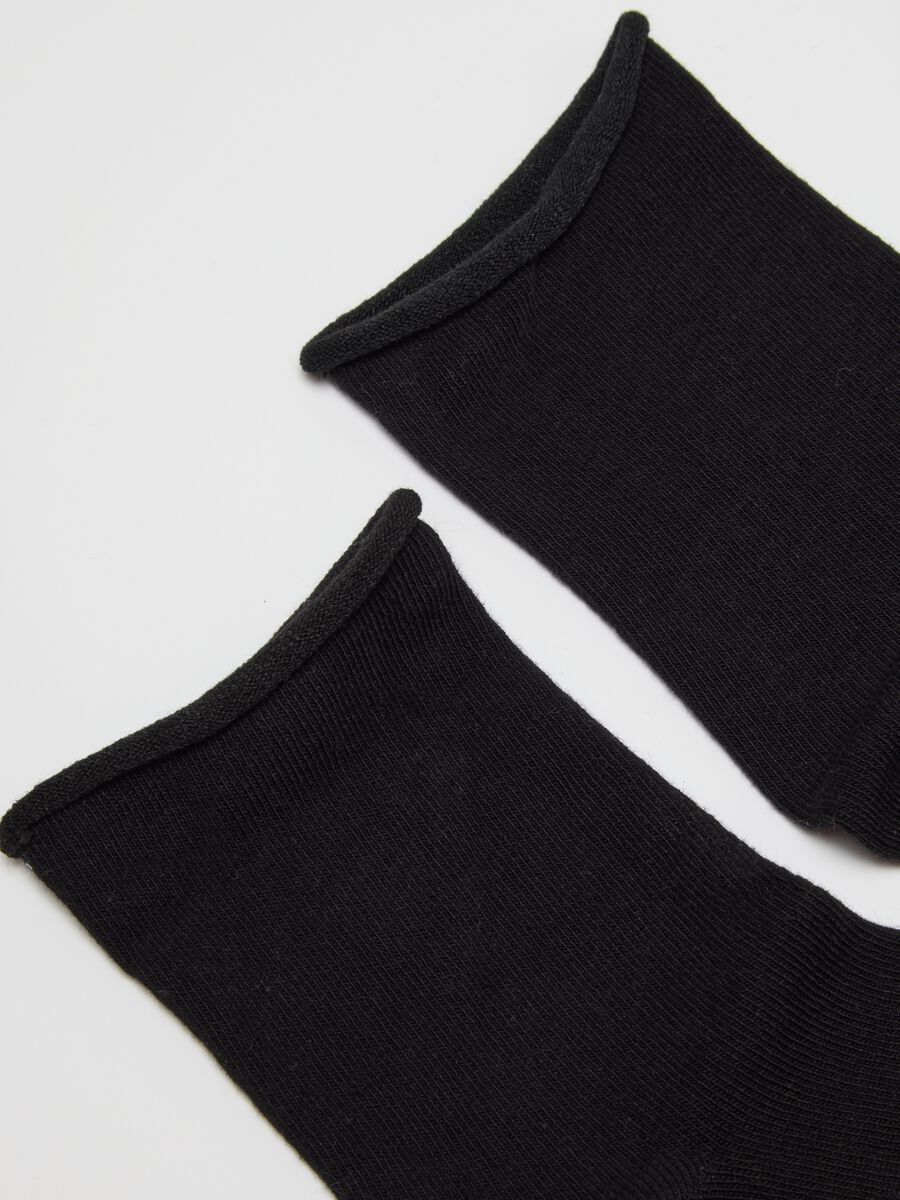 Tripack di calzini in cotone nero elasticizzato_2