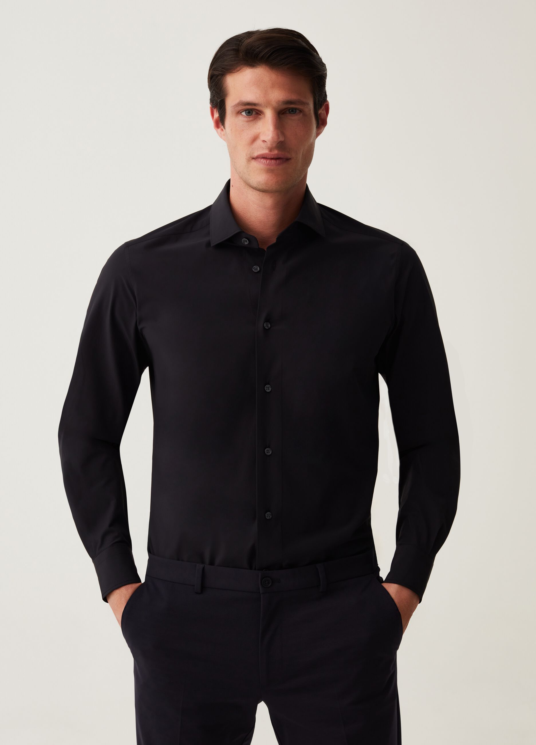 Camicie Slim Fit da Uomo Casual Eleganti Elasticizzate OVS