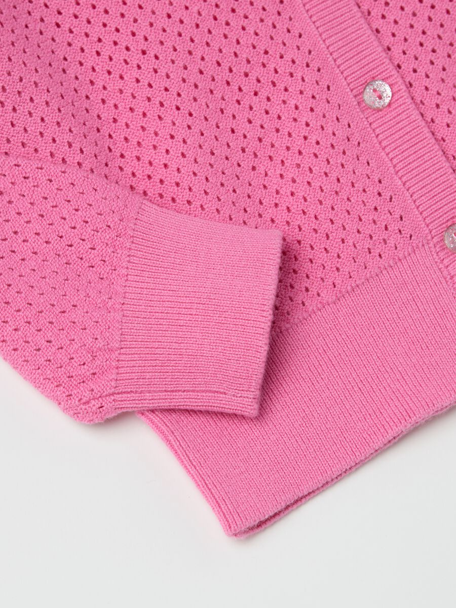 Cardigan with openwork design_3