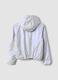 Grey hooded rain jacket with zip for girls_1