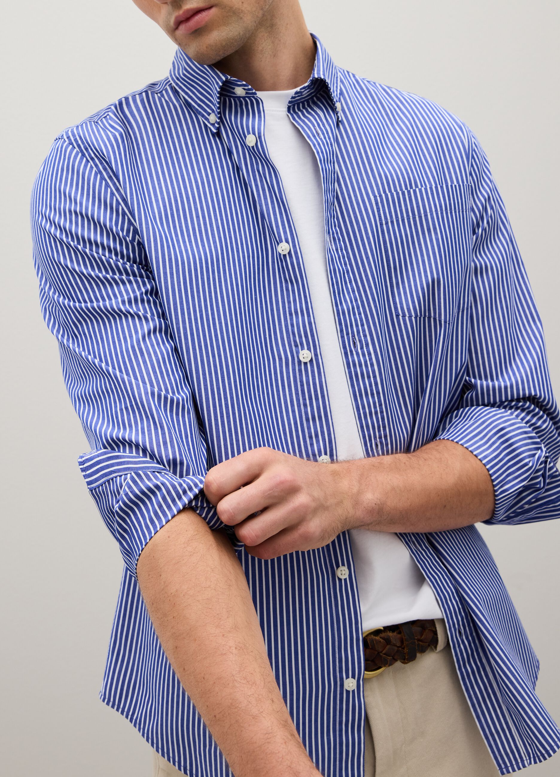 Multicoloured pure cotton regular fit shirt