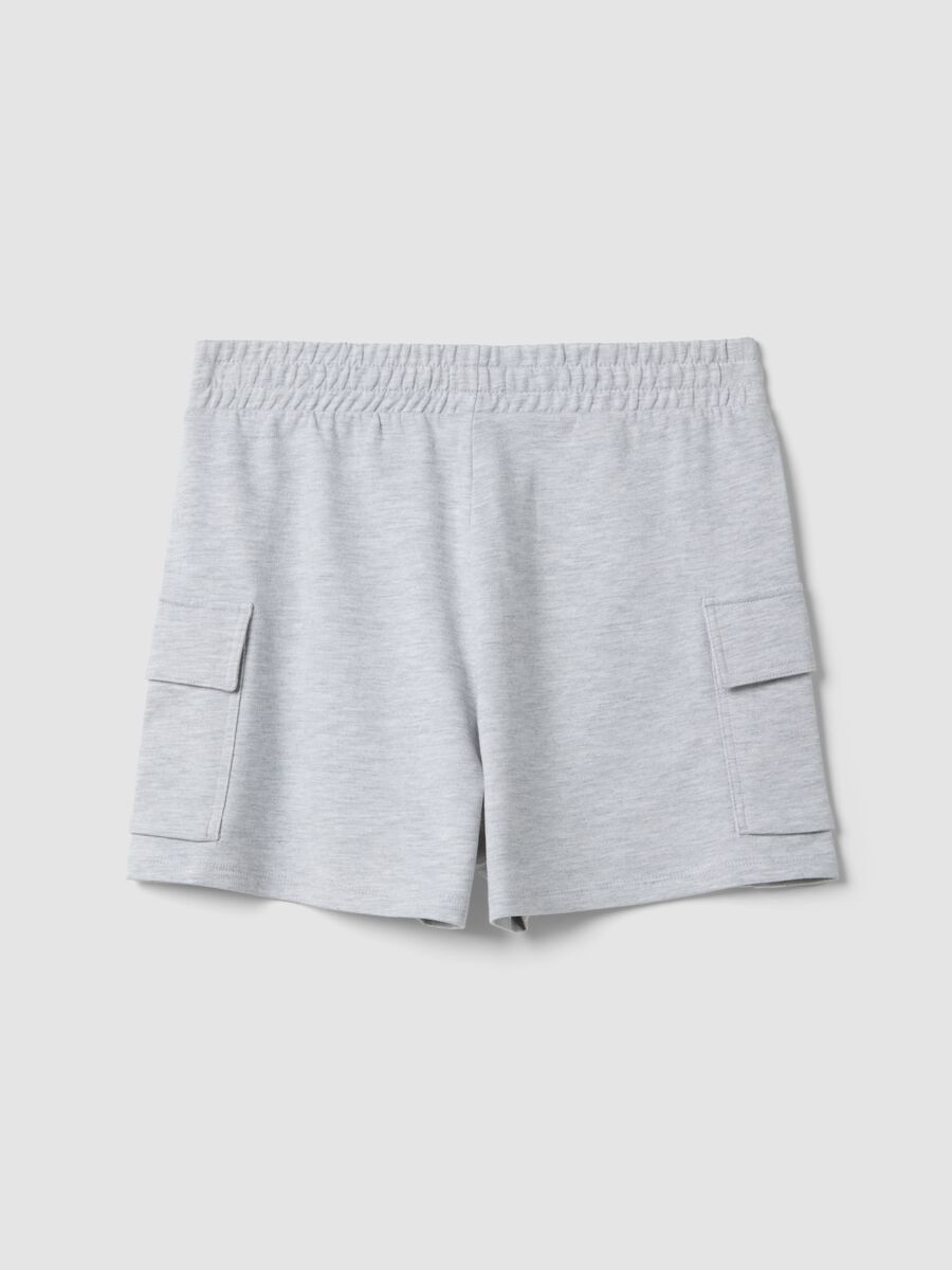 Shorts cargo in misto cotone grigio da ragazza relaxed fit_1