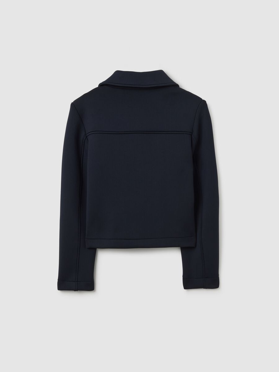 Girls' jacket in blue stretch fabric_5