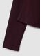 Purple stretch-viscose crew-neck top with hood_2