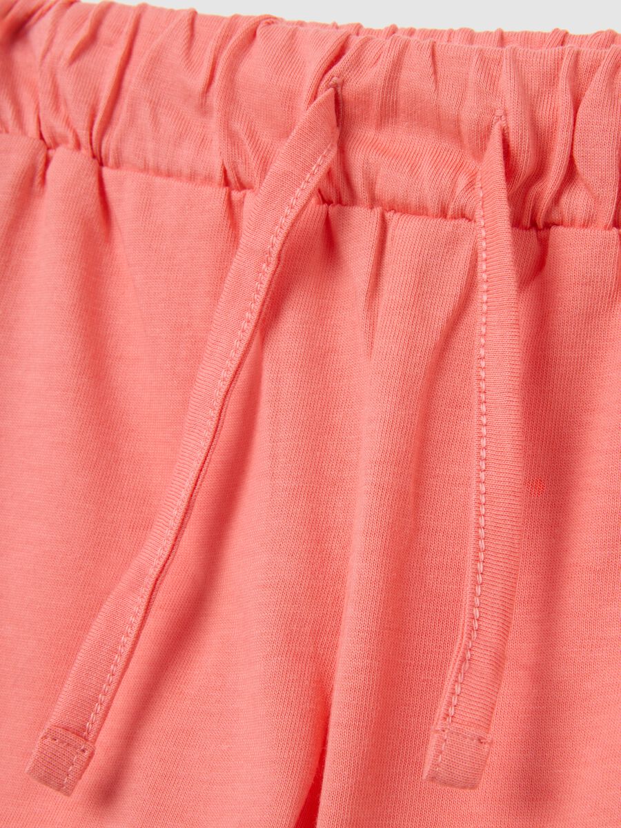 Shorts da bambina in puro cotone rosa regular fit_2