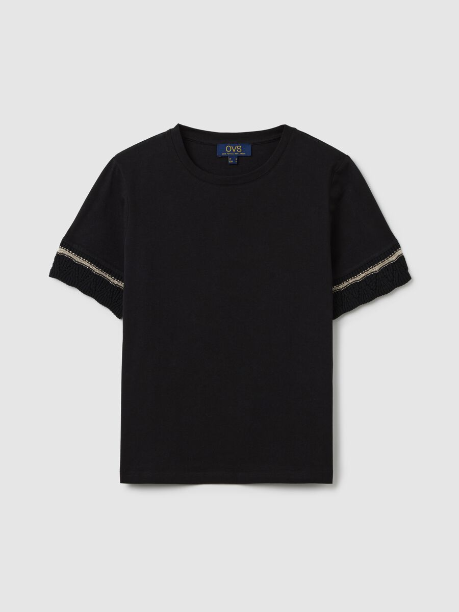 Black T-shirt with decorative details by Ovs_4