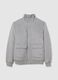 Grey padded jacket regular fit with zip and buttons_0