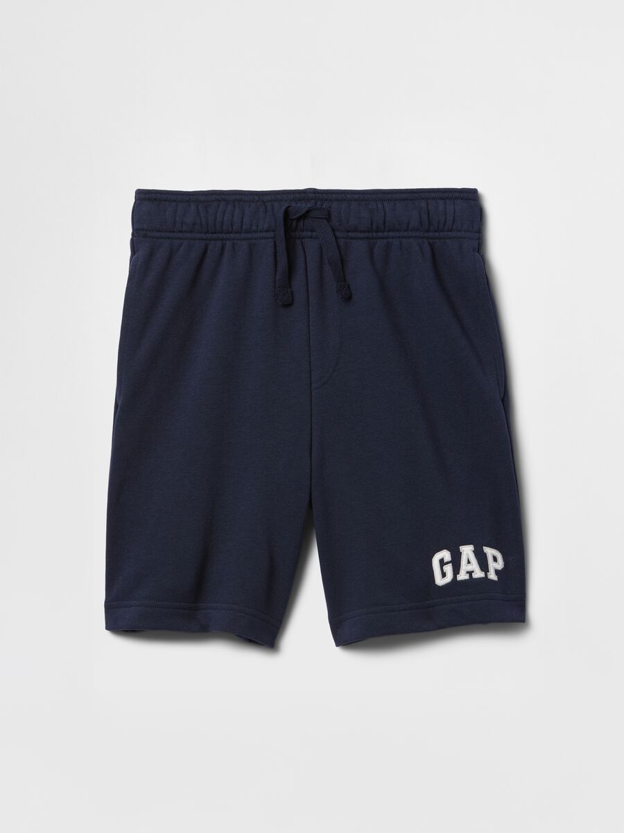 Navy blue shorts in cotton-polyester blend GAP Kids_4