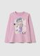 Girls' pink pure cotton t-shirt with print_0
