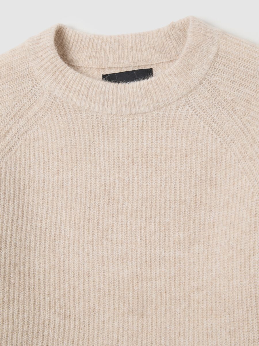 Beige regular fit sweater_5