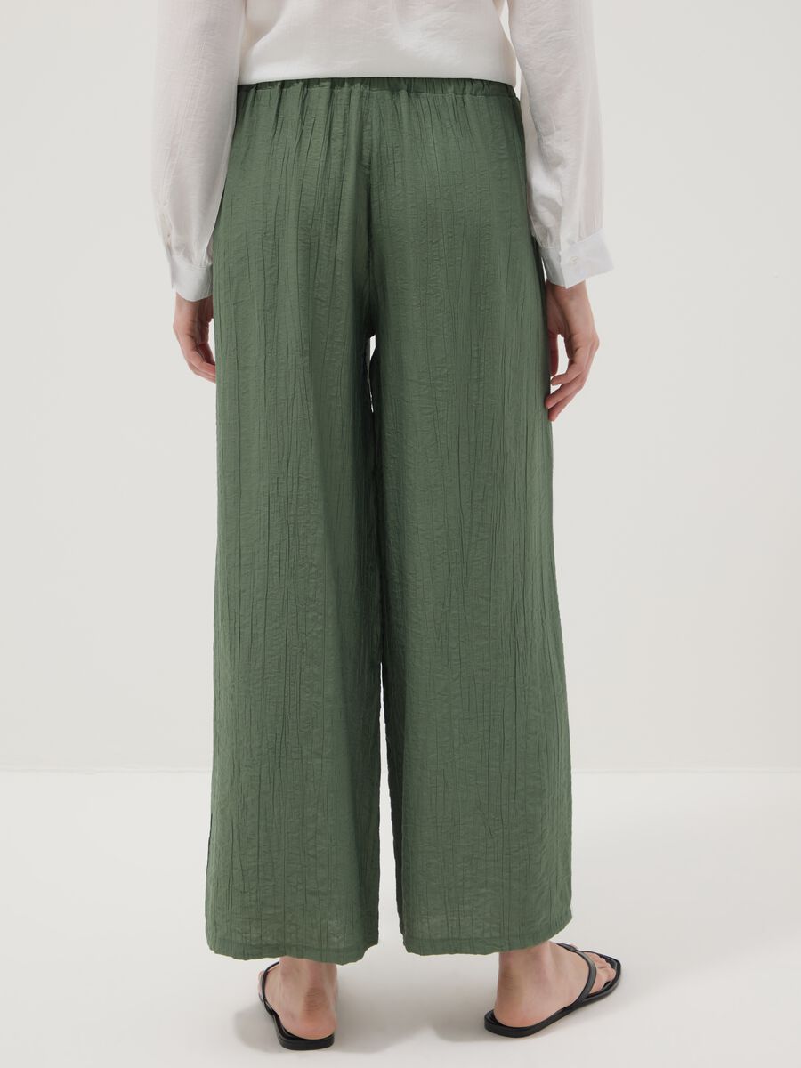 Green viscose-blend palazzo trousers_2