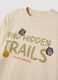 Sand-coloured organic cotton overfit T-shirt with print_2