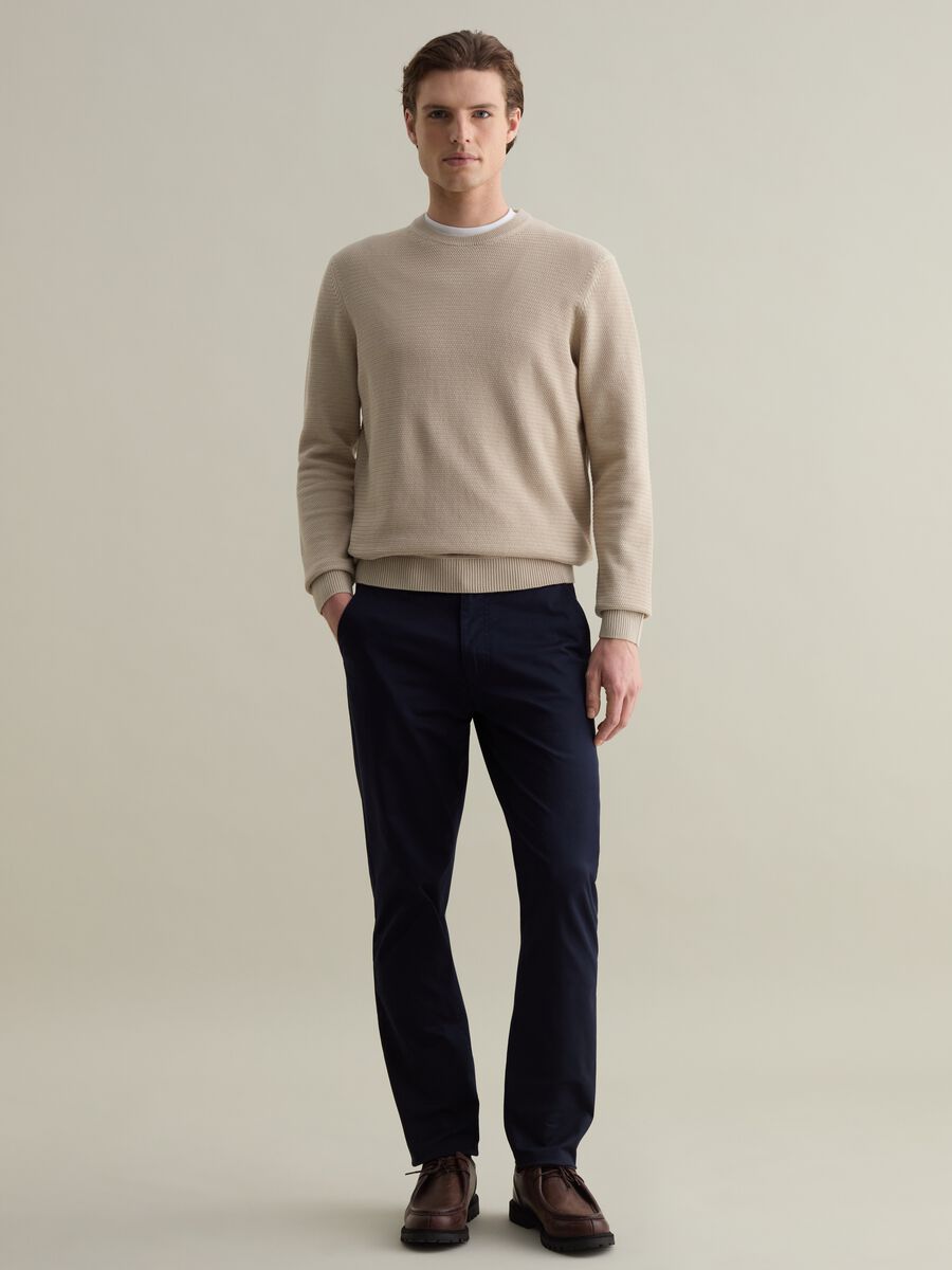 Cotton pullover with wavy trim_1