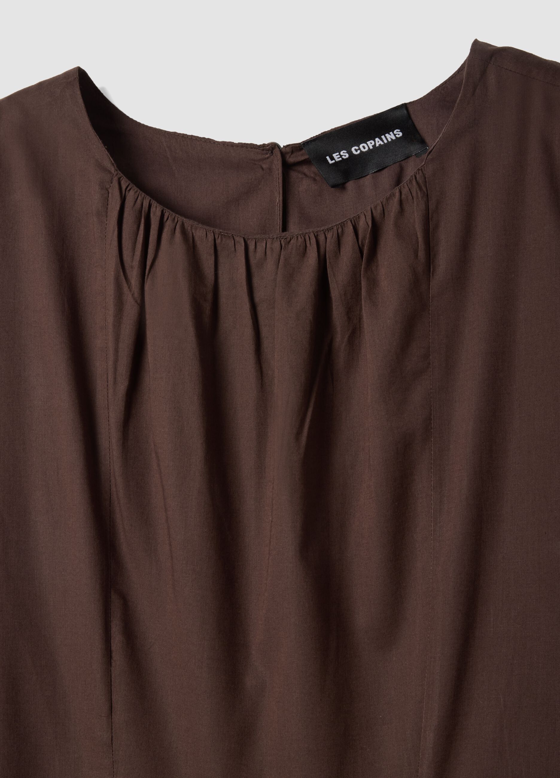 Brown pure cotton midi dress