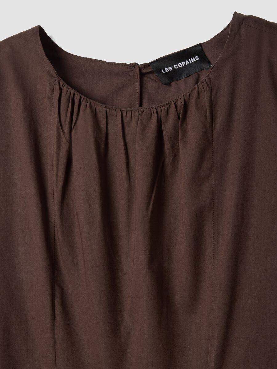 Brown pure cotton midi dress_1