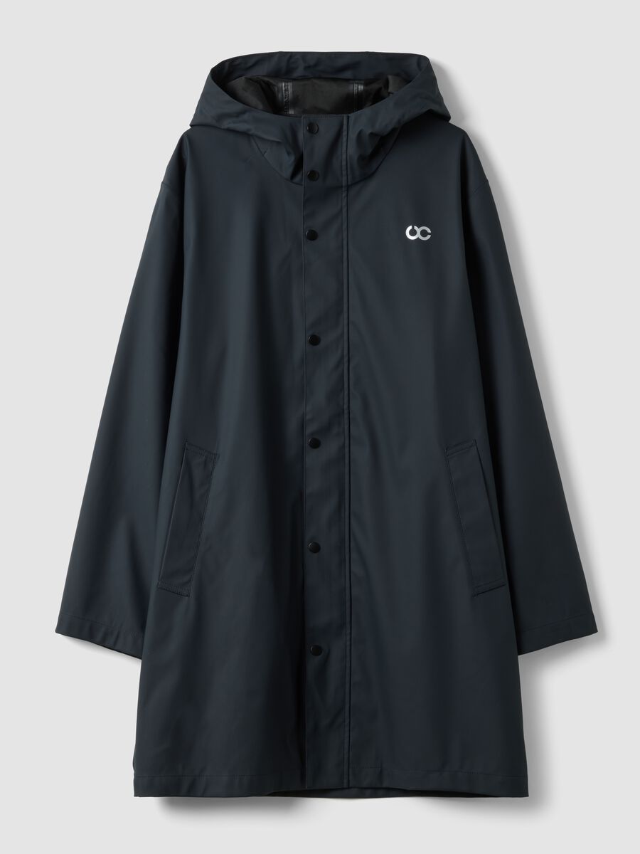 Blue regular-fit raincoat with zip_0