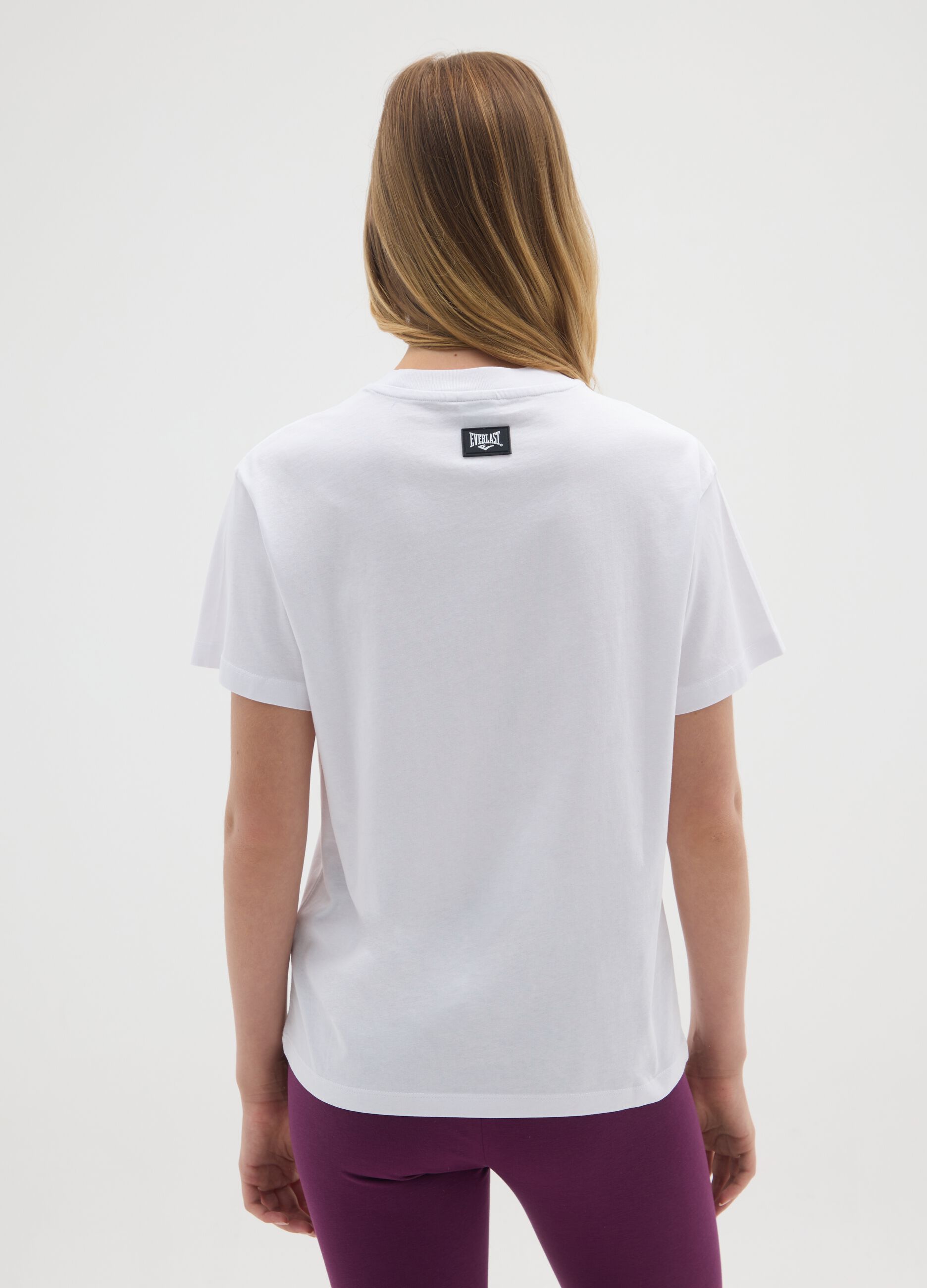 White pure cotton regular fit Everlast T-shirt