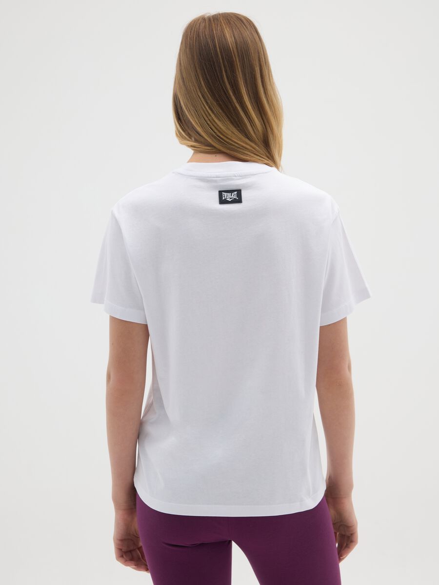 White pure cotton regular fit Everlast T-shirt_2