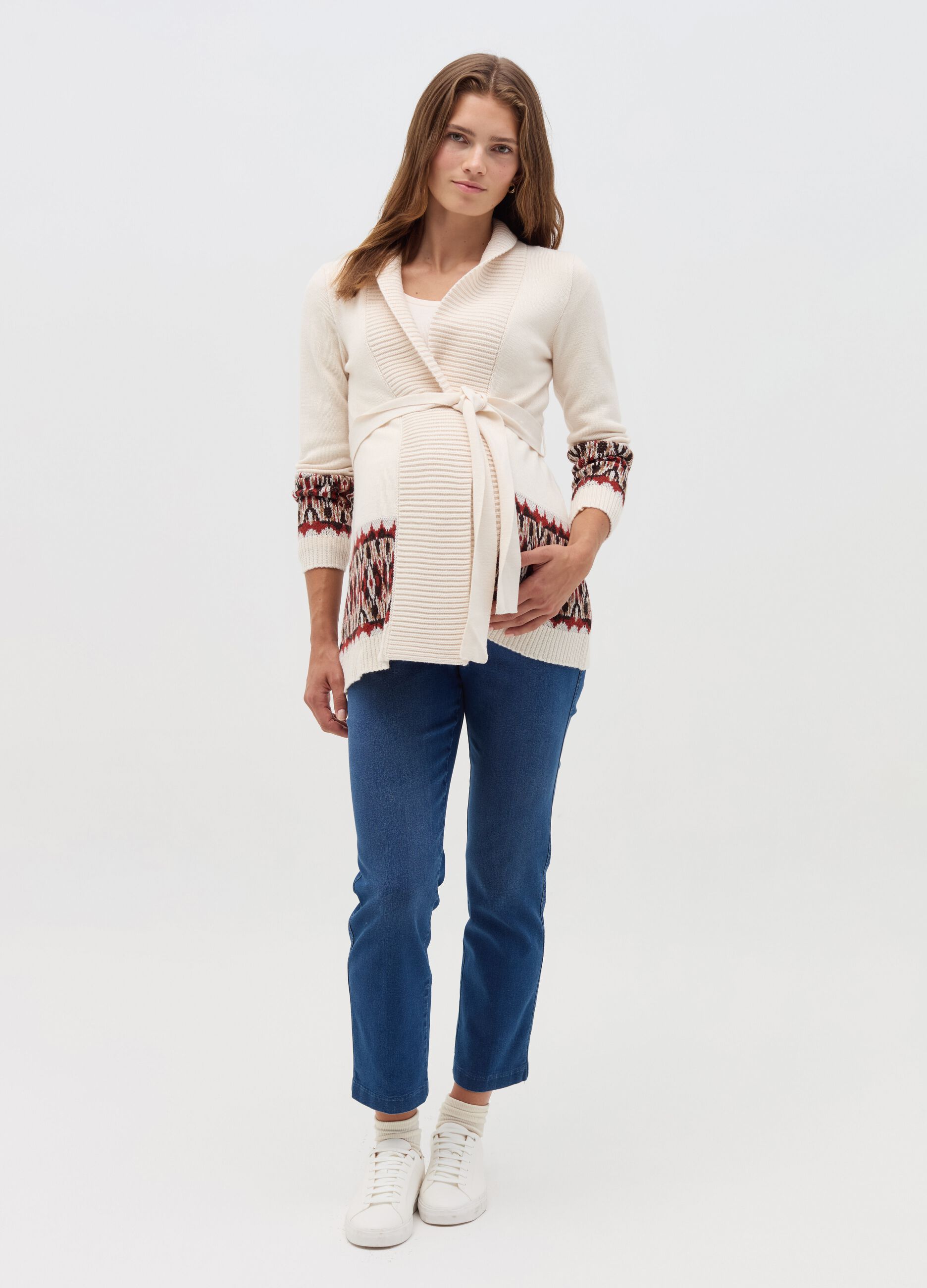 Cardigan premaman con cintura Crema NICOL CARAMEL da Donna OVS