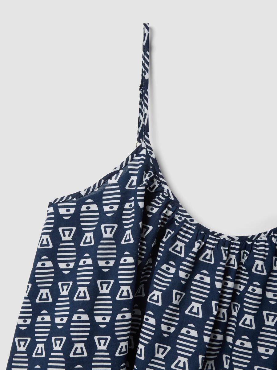 Blue pure cotton cami top with thin straps_1