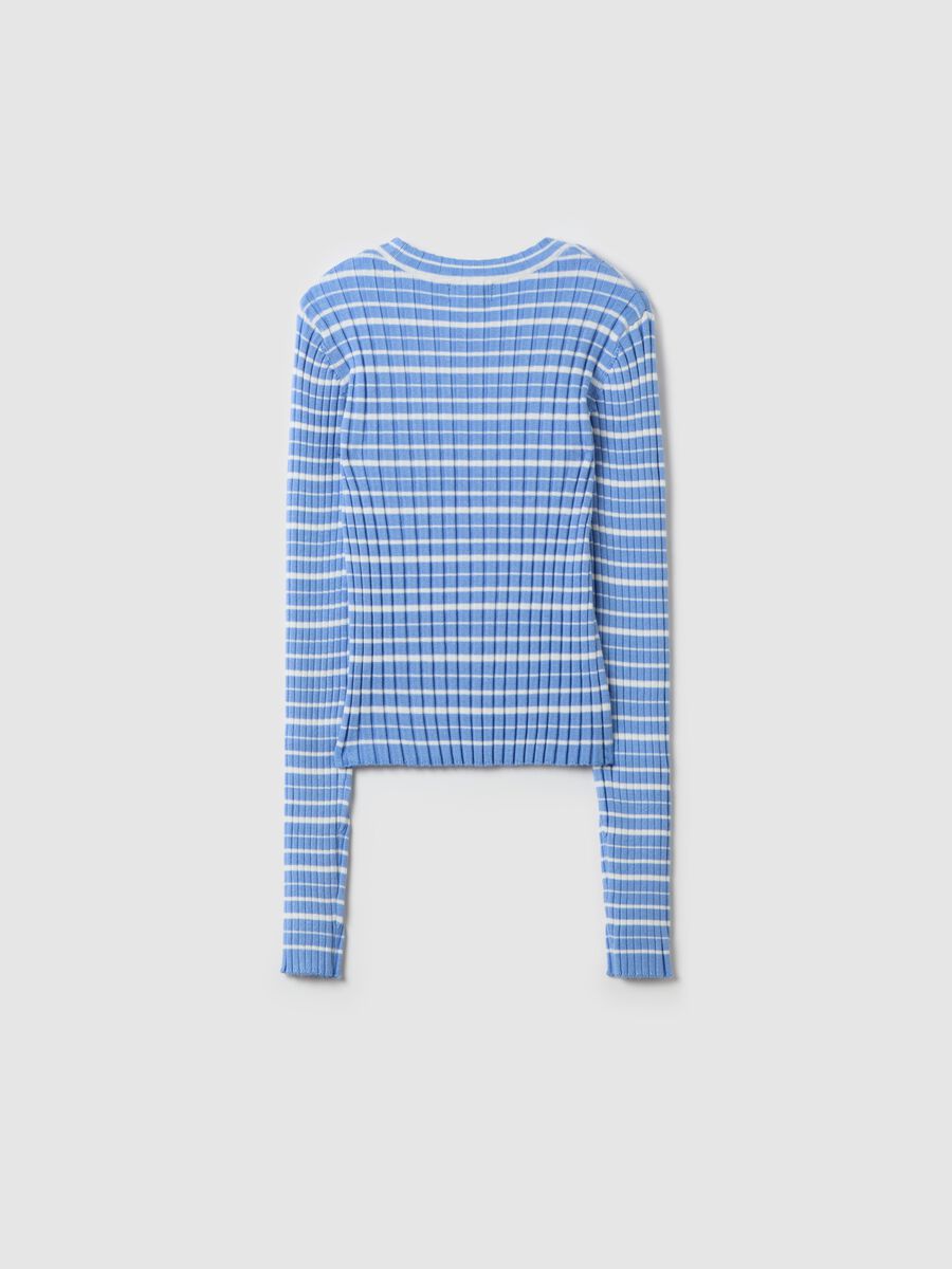 Ribbed T-shirt with striped pattern_4