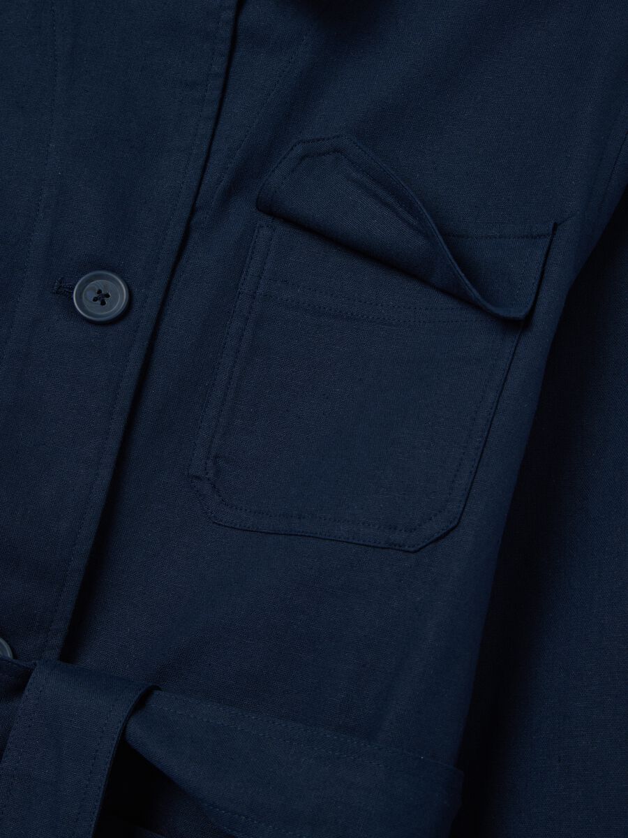Cotton and Linen Blue Blazer_5