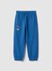 Children's blue jogger trousers in pure cotton regular fit with logo_0