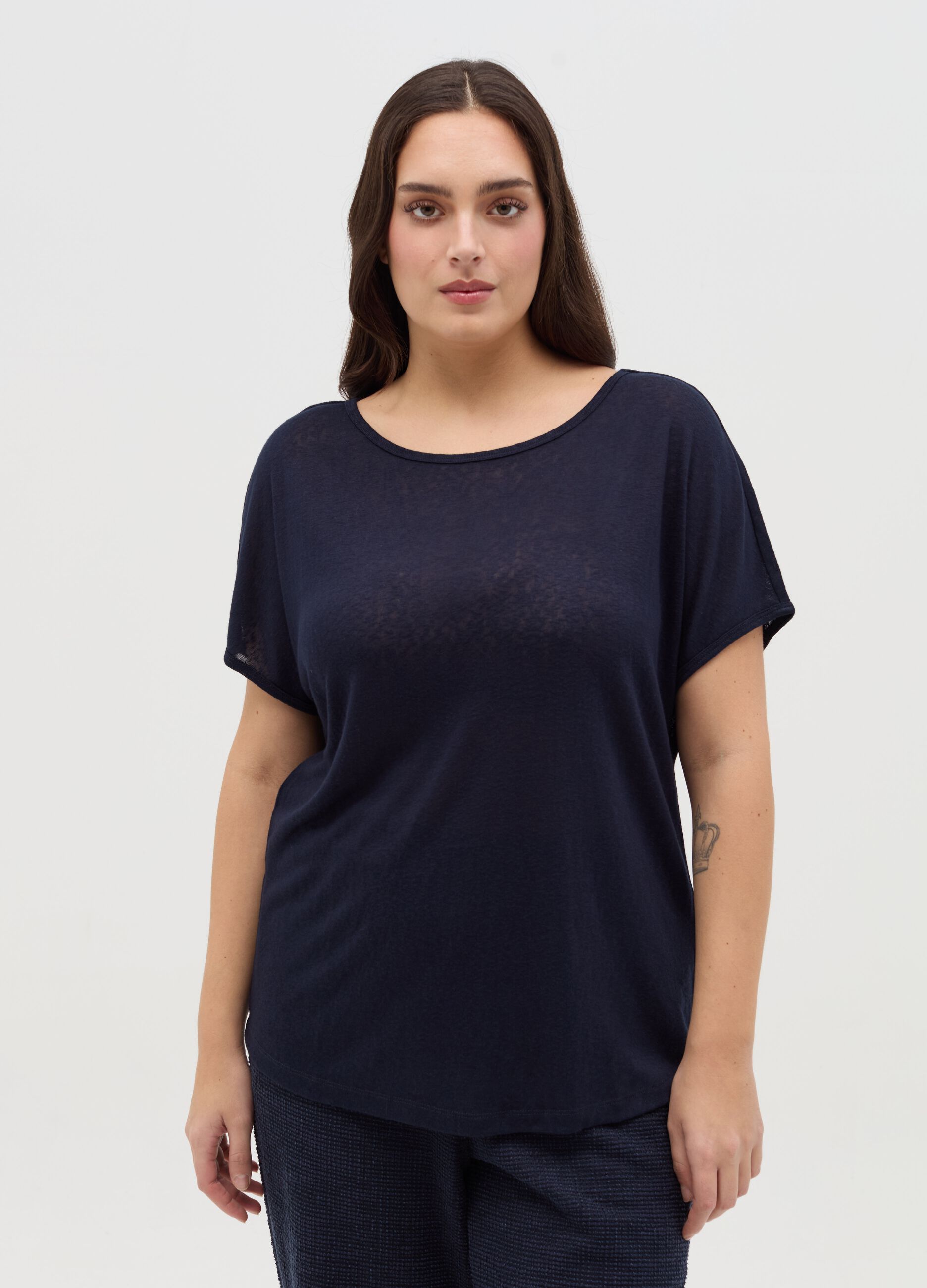 Curvy T-shirt in viscose blend