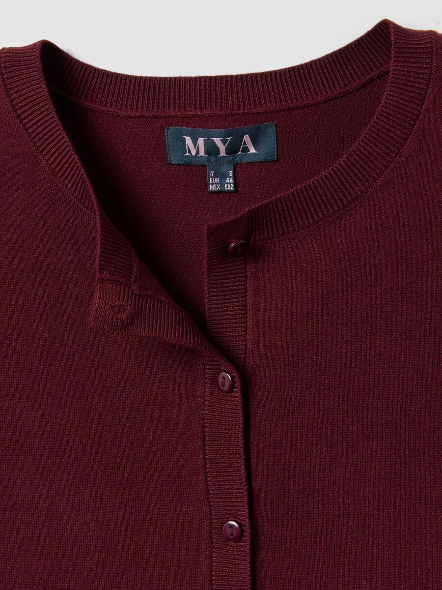 Cardigan rosso in misto viscosa con bottoni regular fit_6
