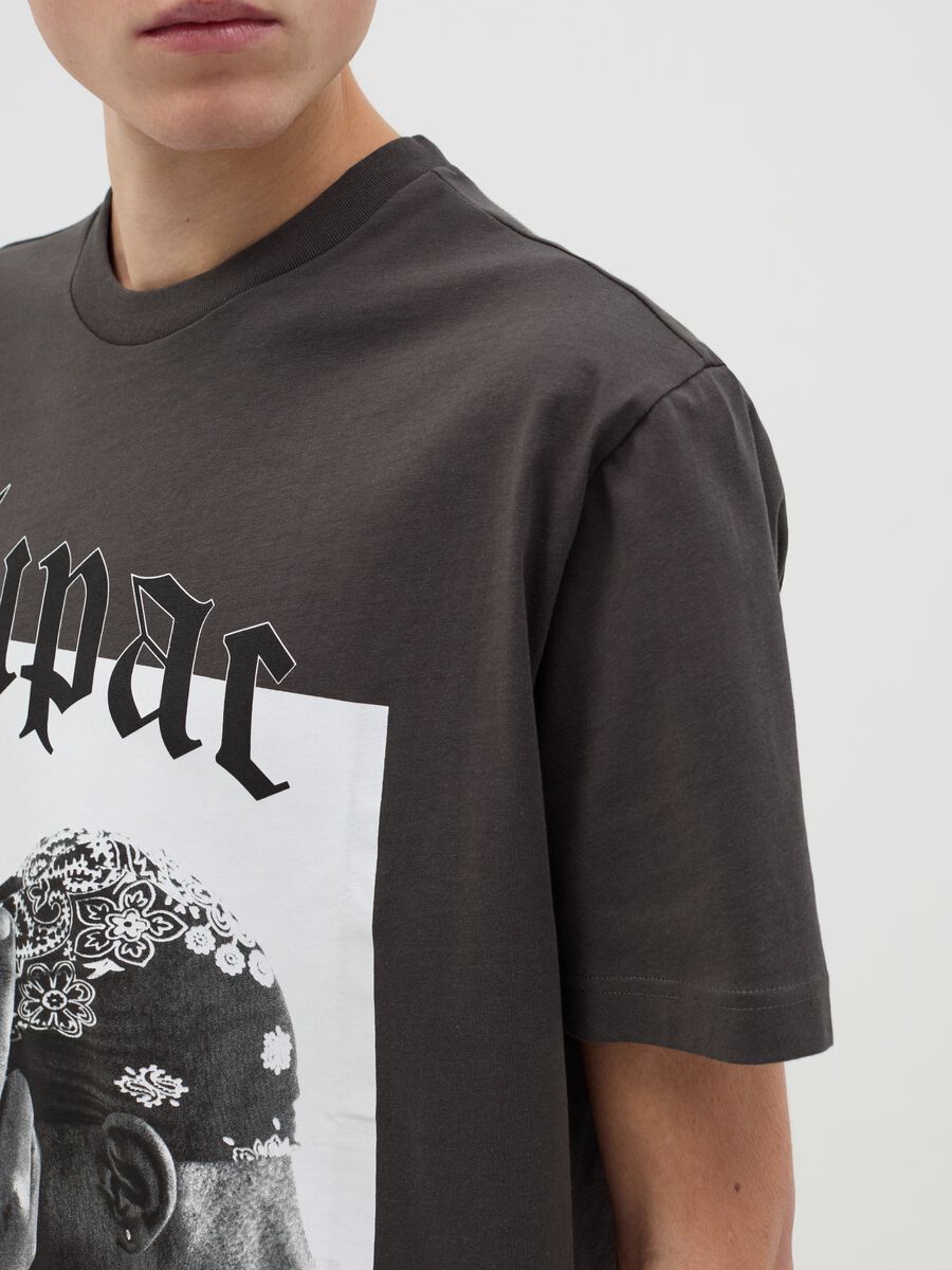 Cotton T-shirt with Tupac print_3