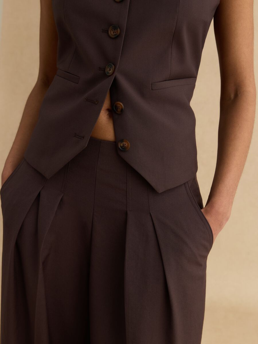 Pantaloni marroni wide leg_3