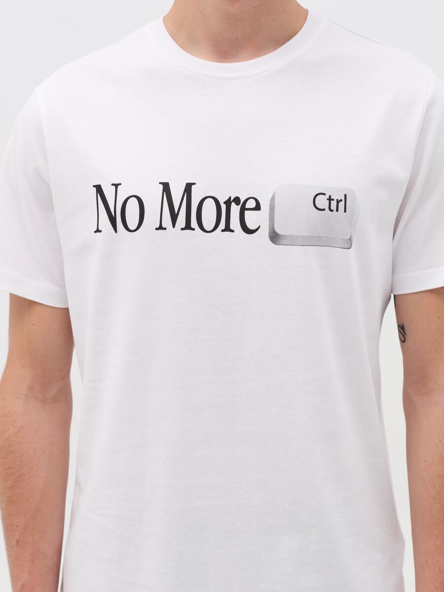Cotton T-shirt with "No More Ctrl&rdquo; print_3