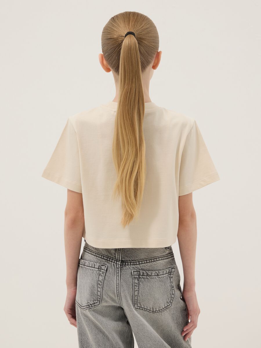 Beige organic cotton short-sleeve T-shirt_1