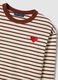 Maglia in puro cotone a righe multicolor relaxed fit con cuore_5