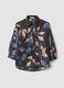 Brown lyocell-blend regular-fit shirt with foliage print_4