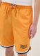 Orange regular fit sports shorts with white and black details_3