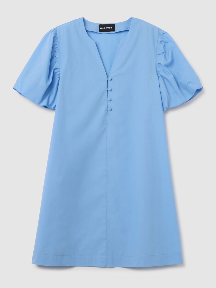 Abito da donna in puro cotone azzurro regular fit_0