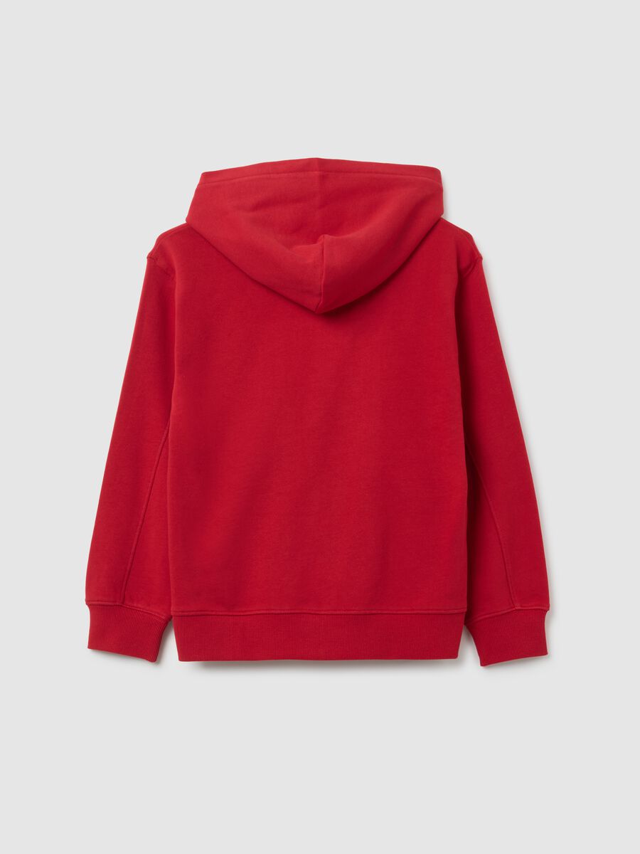 Felpa da bambino in puro cotone rossa regular fit_1