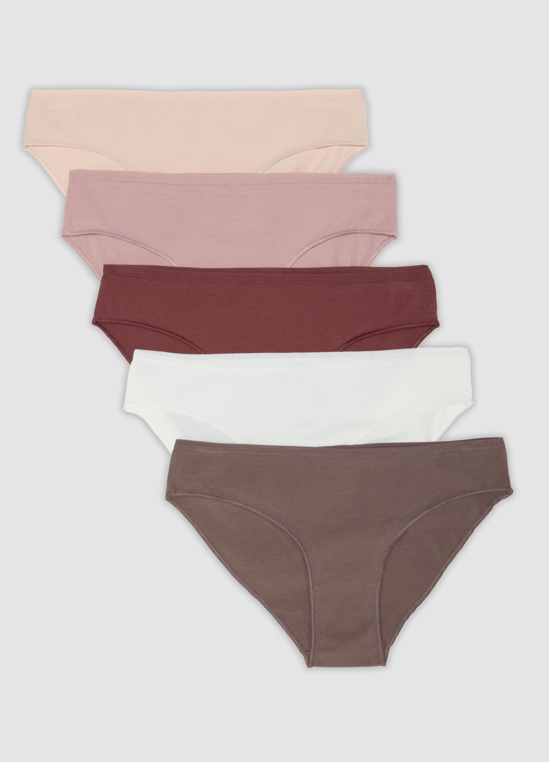 Multipack di cinque slip multicolor in cotone organico elasticizzato