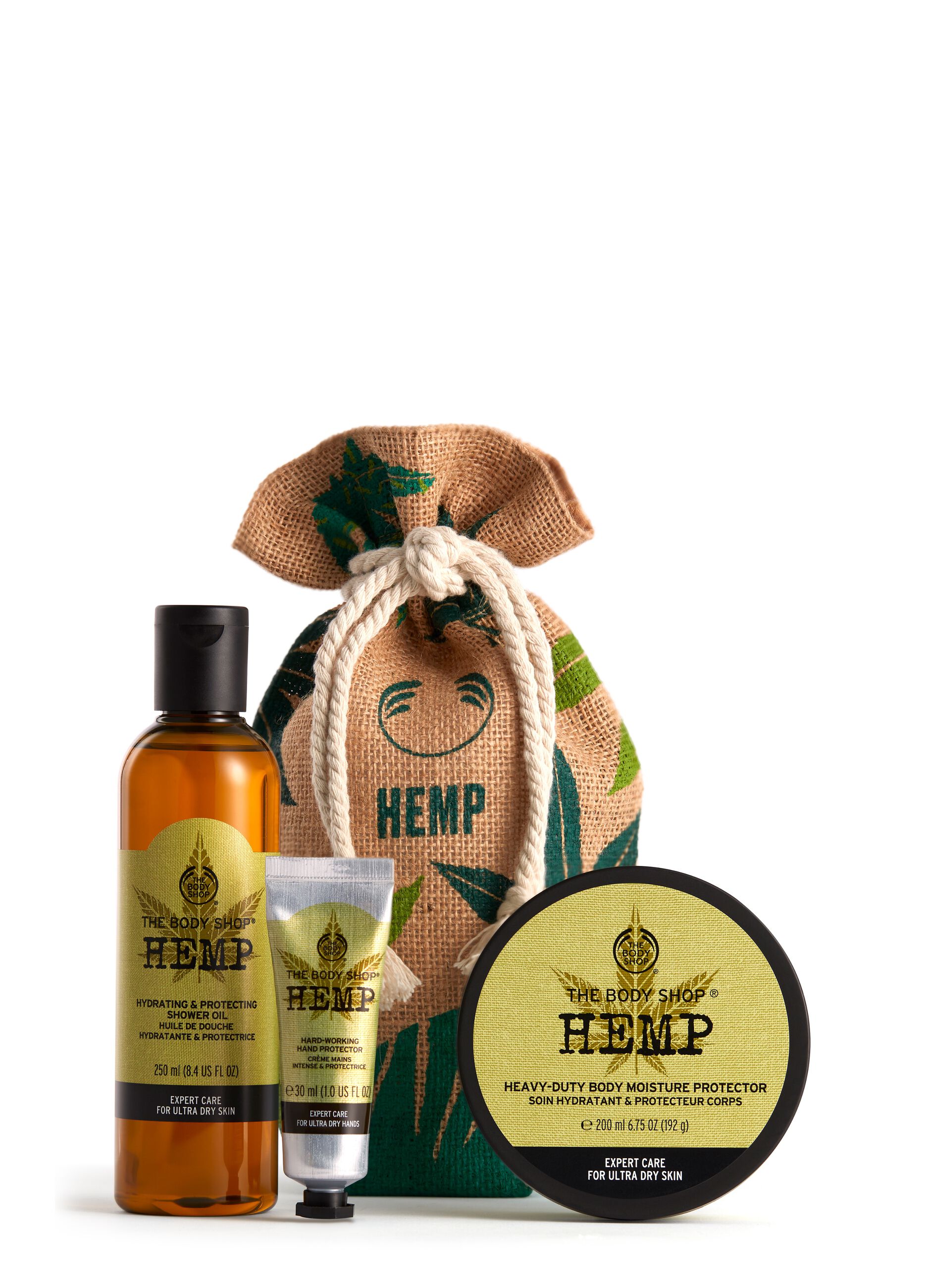 The Body Shop hemp body care gift box