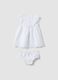 White pure cotton set with dress and bloomers_0