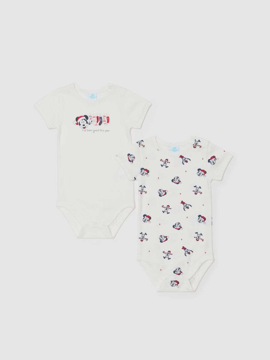 Two-pack bodysuit in organic cotton with Mickey Mouse print_0
