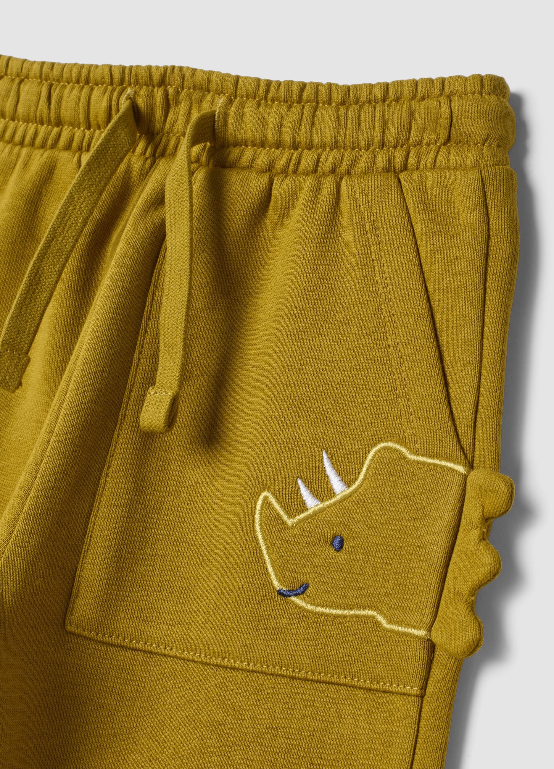Pantaloni jogger verdi in puro cotone con tasche