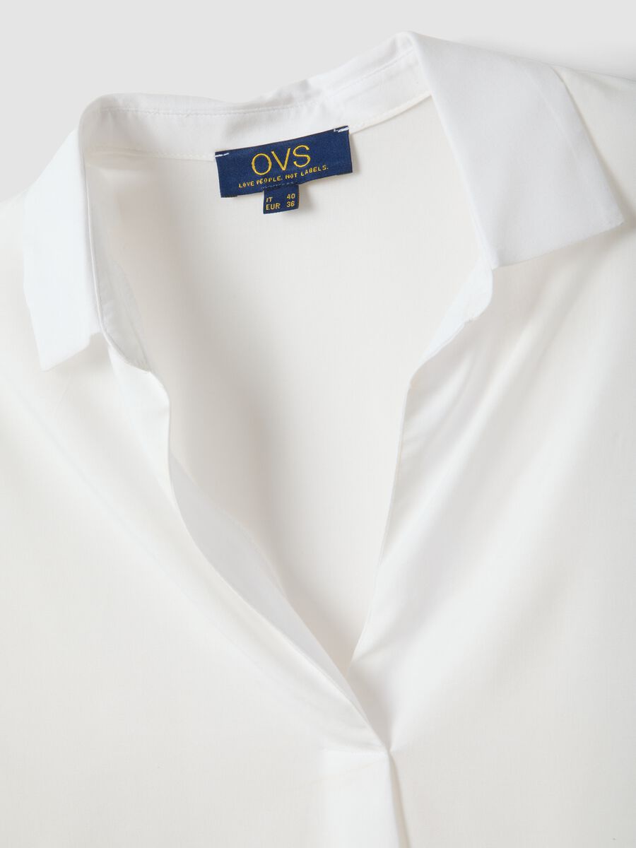 Camicia bianca in pura viscosa con colletto classico regular fit_5