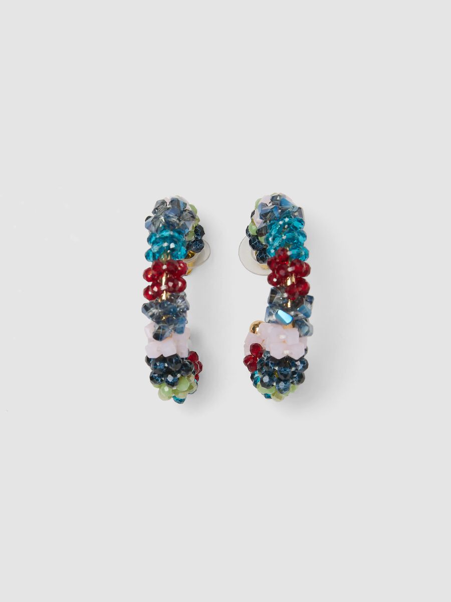 Lightweight earrings with multicolour glass stones_0